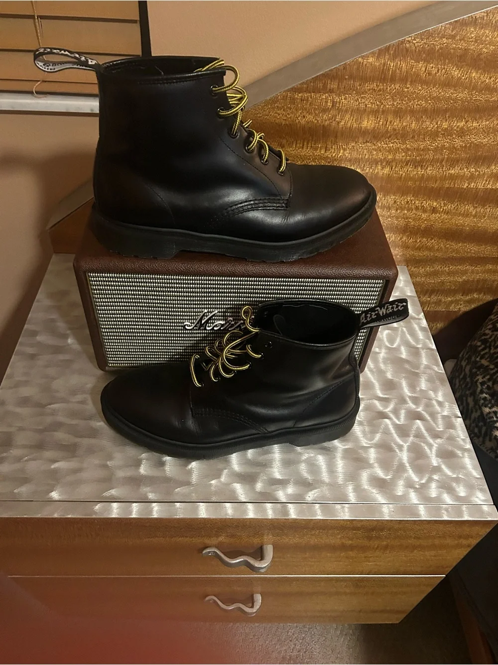 Dr Martens 101 Black boot. Classic DM Goodyear Welt sole